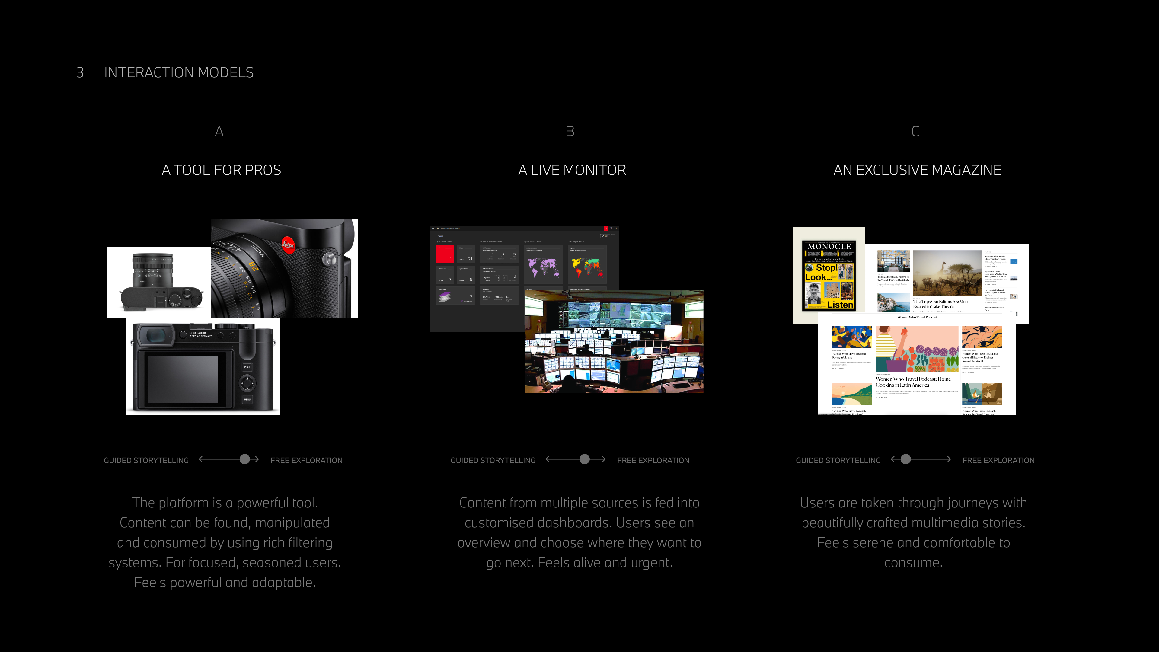 Excerpt from the original strategy presentation showing dense, linear narrative